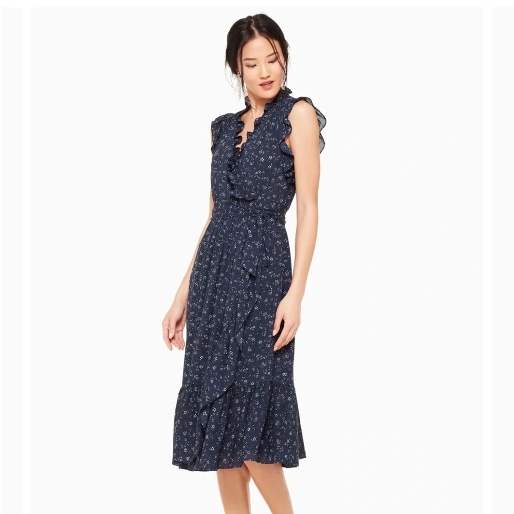 Kate Spade out west wild rose ruffle wrap maxi dress 0 NWT MSRP: $398